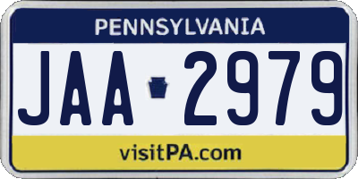 PA license plate JAA2979