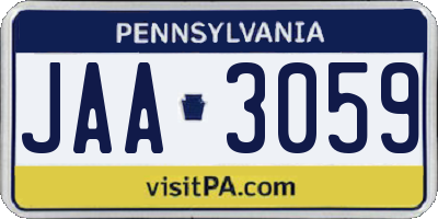 PA license plate JAA3059