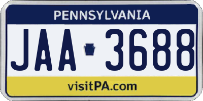 PA license plate JAA3688