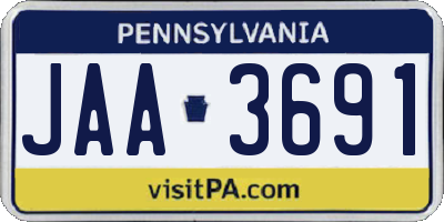 PA license plate JAA3691