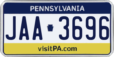 PA license plate JAA3696