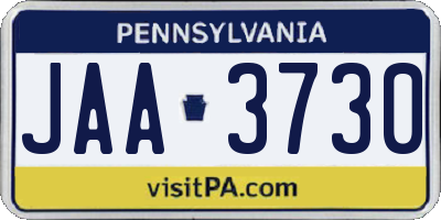 PA license plate JAA3730