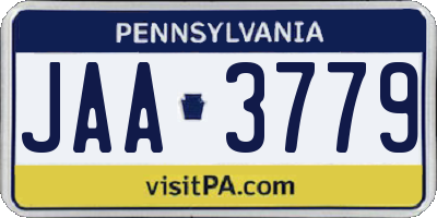 PA license plate JAA3779