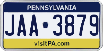 PA license plate JAA3879