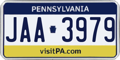 PA license plate JAA3979