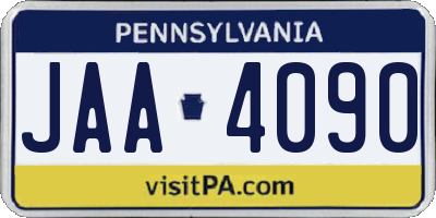PA license plate JAA4090
