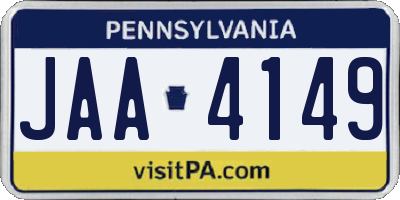 PA license plate JAA4149