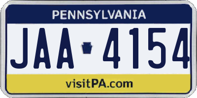 PA license plate JAA4154