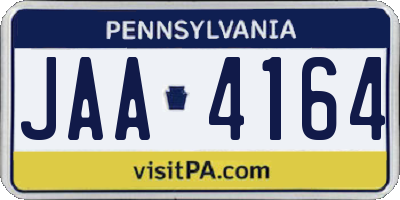 PA license plate JAA4164