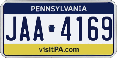 PA license plate JAA4169