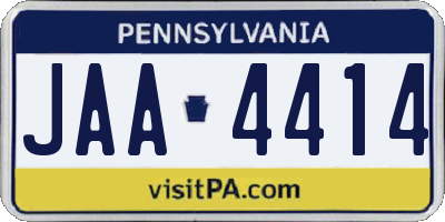 PA license plate JAA4414