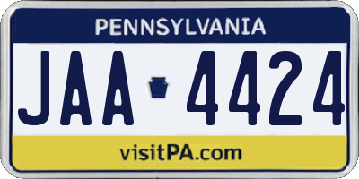 PA license plate JAA4424