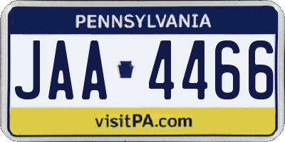 PA license plate JAA4466