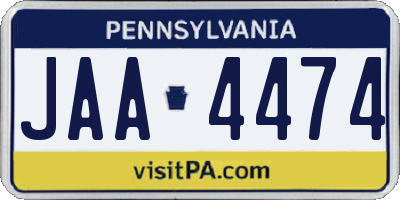 PA license plate JAA4474