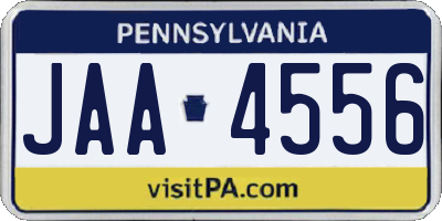 PA license plate JAA4556