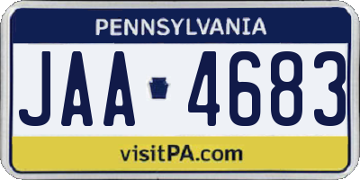 PA license plate JAA4683