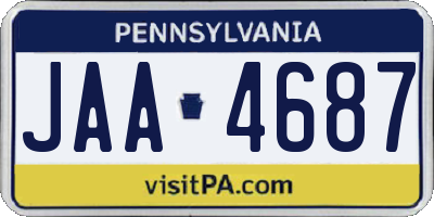 PA license plate JAA4687