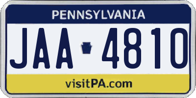 PA license plate JAA4810