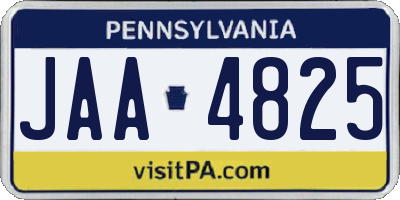 PA license plate JAA4825