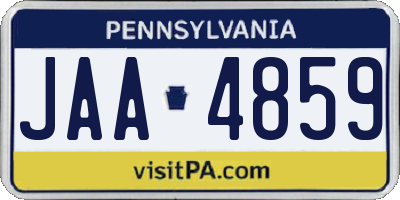 PA license plate JAA4859