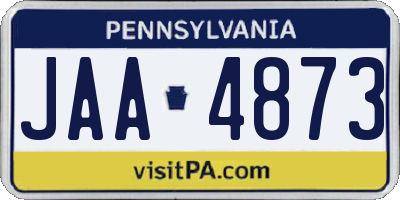 PA license plate JAA4873
