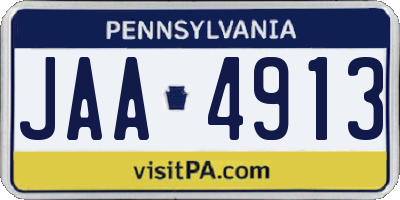 PA license plate JAA4913
