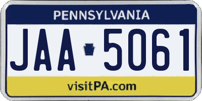 PA license plate JAA5061