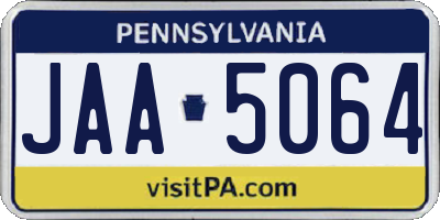 PA license plate JAA5064