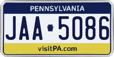 PA license plate JAA5086