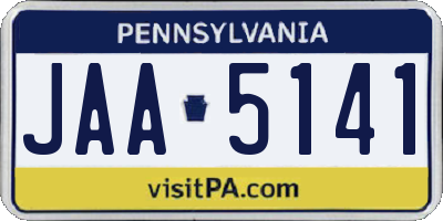 PA license plate JAA5141