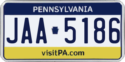 PA license plate JAA5186