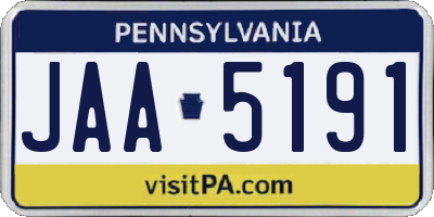 PA license plate JAA5191