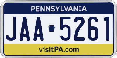 PA license plate JAA5261