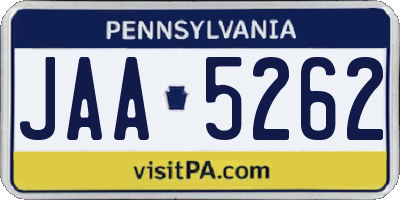 PA license plate JAA5262