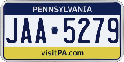PA license plate JAA5279