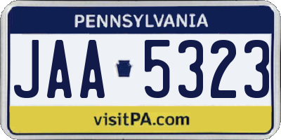PA license plate JAA5323