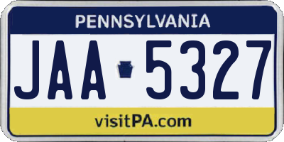 PA license plate JAA5327