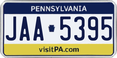 PA license plate JAA5395