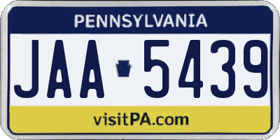 PA license plate JAA5439