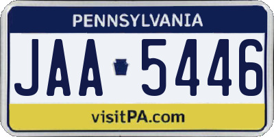 PA license plate JAA5446