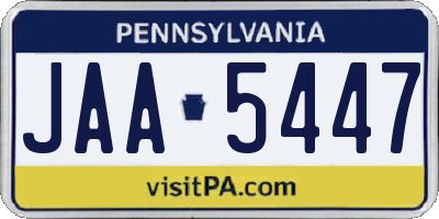 PA license plate JAA5447