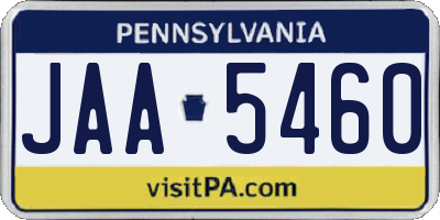 PA license plate JAA5460