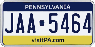 PA license plate JAA5464