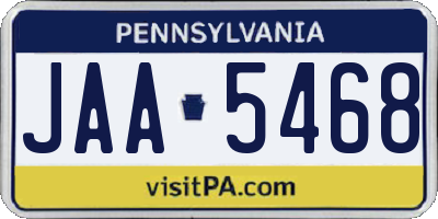 PA license plate JAA5468