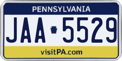 PA license plate JAA5529