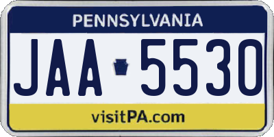 PA license plate JAA5530
