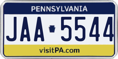 PA license plate JAA5544