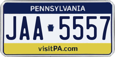 PA license plate JAA5557
