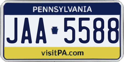 PA license plate JAA5588