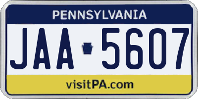 PA license plate JAA5607